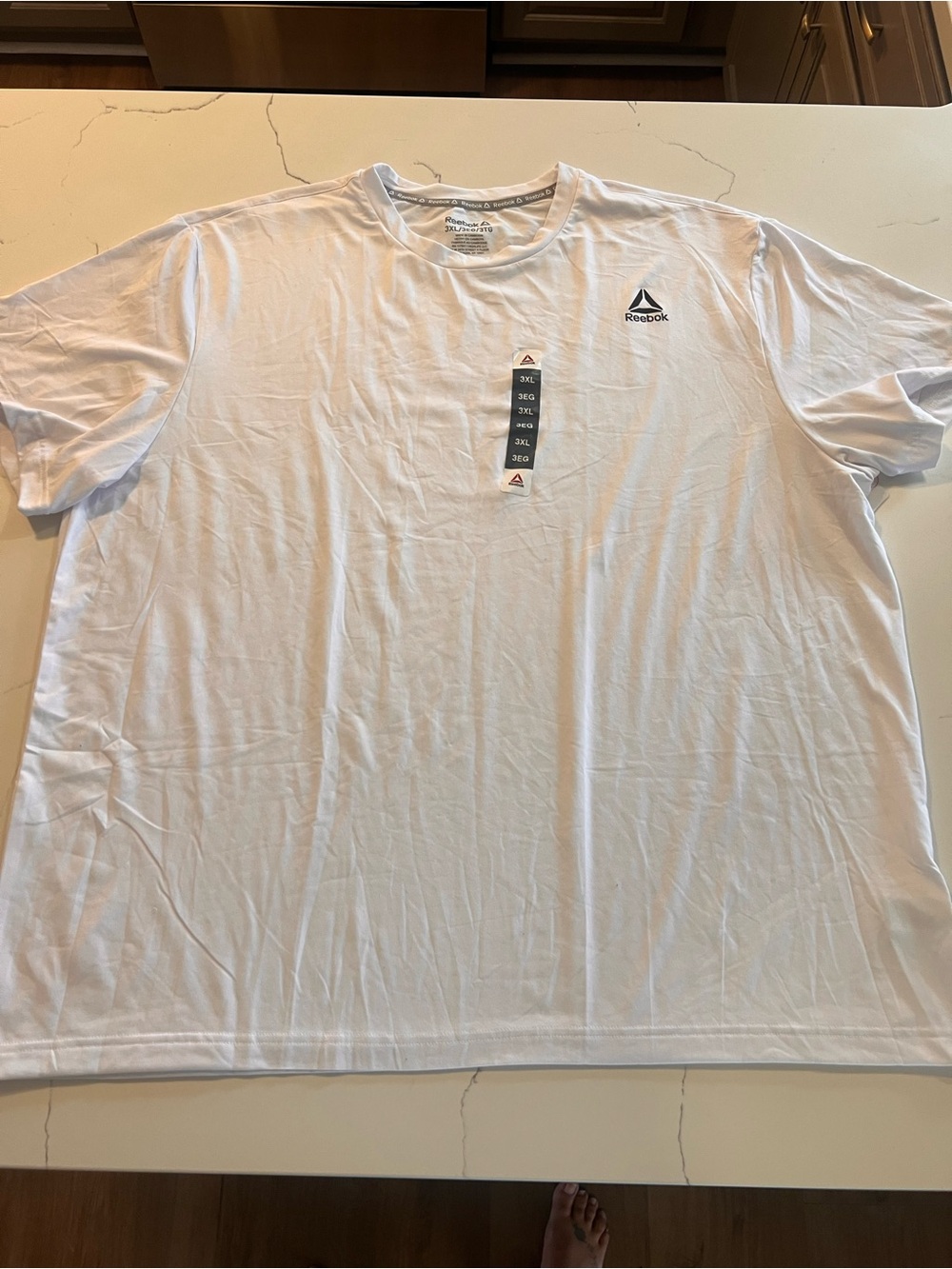 Reebok Men's White Crew Neck Short Sleeve Tee